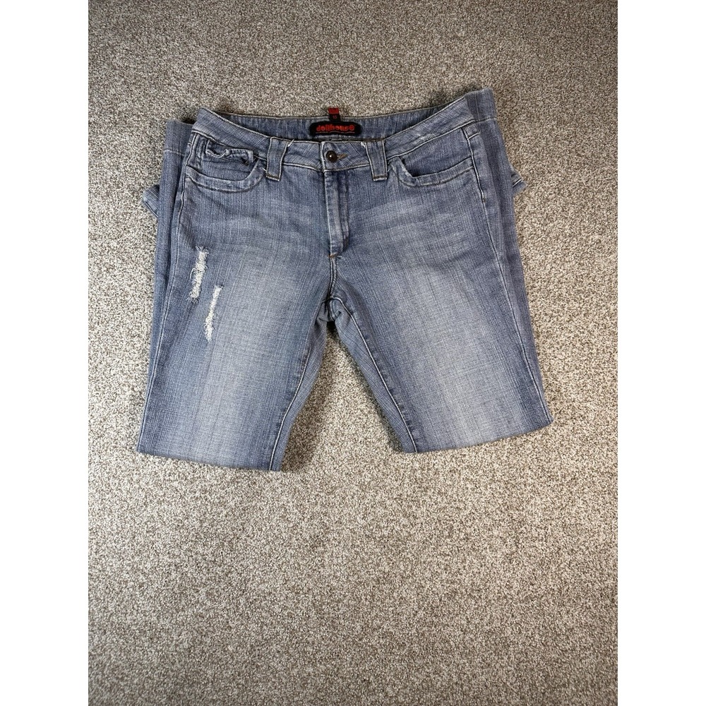 Dollhouse Jeans‎ Womens 15 Light Wash Flare Y2K Distressed Boho